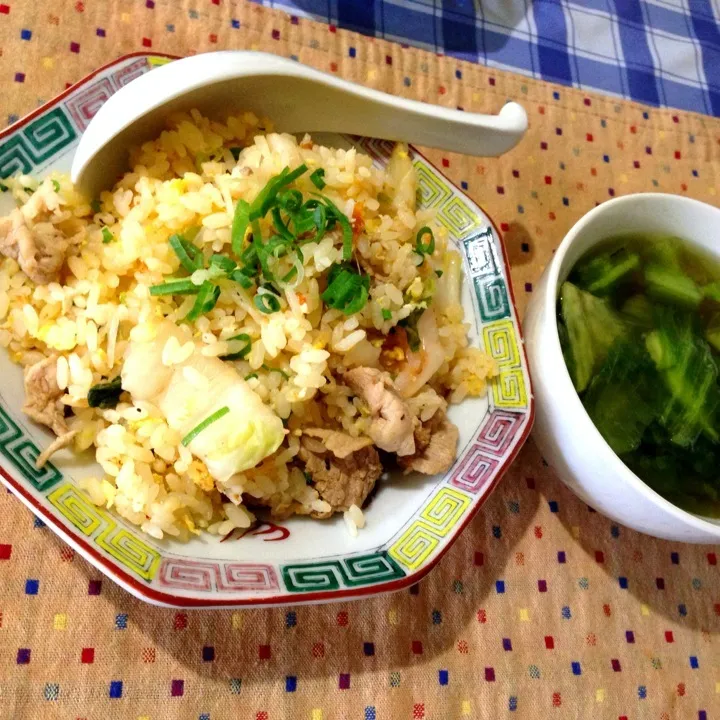 キムチ炒飯とレタスのスープ|純さん