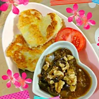 なす🍆とひき肉カレー🍛＆💛手作りナン♡