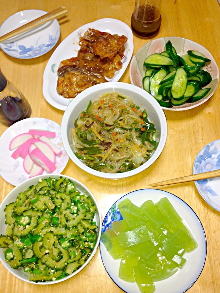 Snapdishの料理写真:生姜焼きメイン晩ご飯|しおんさん