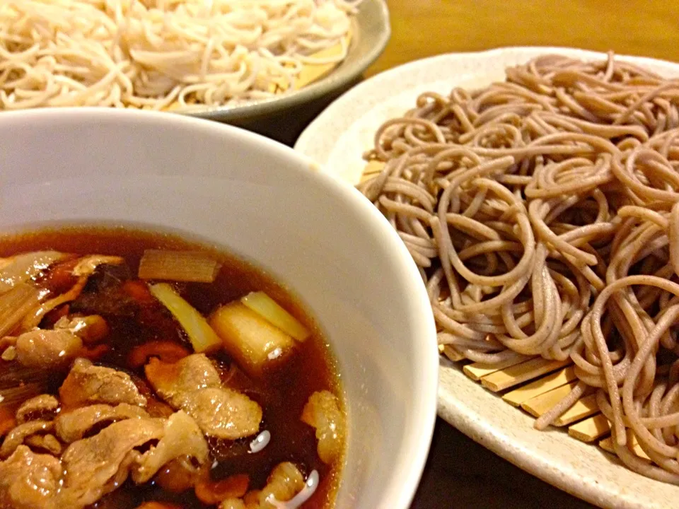 Snapdishの料理写真:肉汁そばで夕食🍚|かずみさん