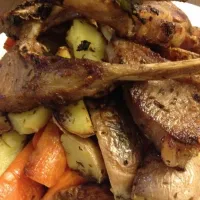 Snapdishの料理写真:Oven grilled lamb rack with red skin potato and carrot|piggybistroさん