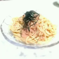 Snapdishの料理写真:明太子のクリームパスタ|堺亜理沙さん