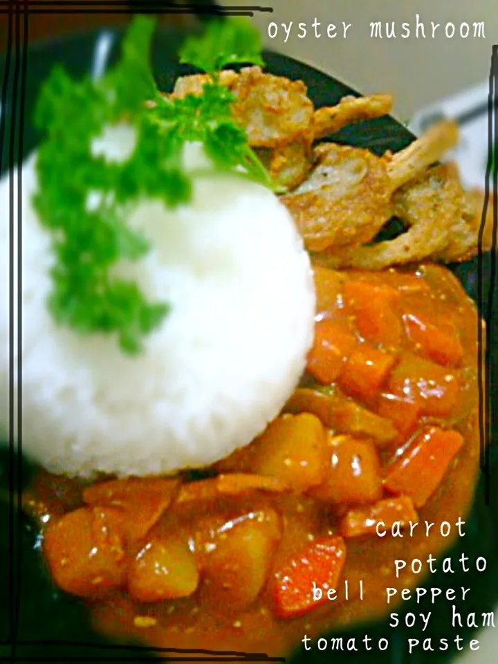 Afritada with Breaded Mushroom Sticks|Nyam | 照ちゃんさん