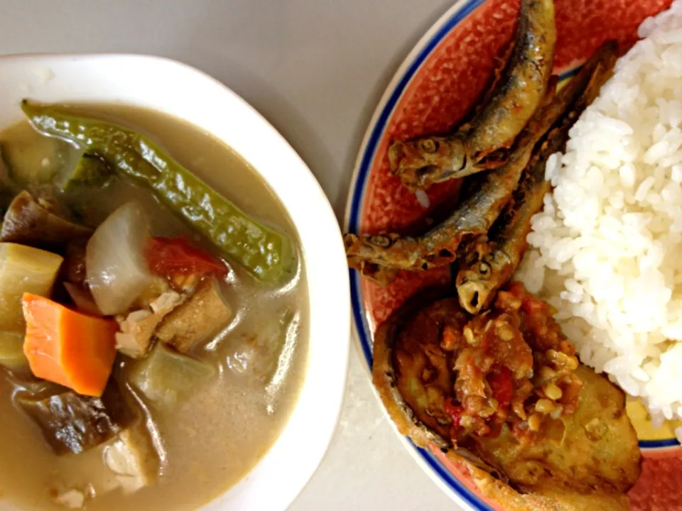 Sayur lodeh, ikan goreng, sambal|ringgaraniさん