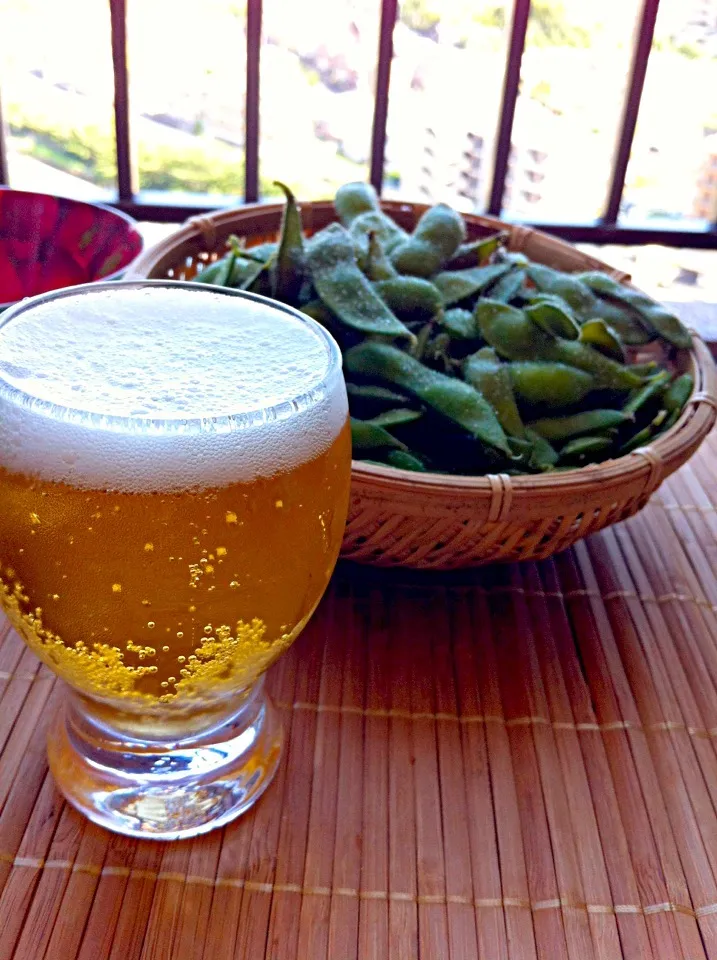 Snapdishの料理写真:ベランダ🍺ぅ〜茶豆ちゃん|いよこ🍻さん