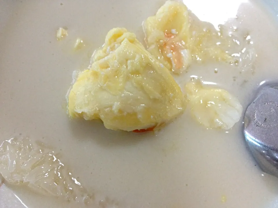 Sticky Rice Topped with Durian in Coconut Milk|joyさん