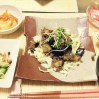 Snapdishの料理写真:ひき肉と茄子の辛味噌炒め|柳沼あゆみさん