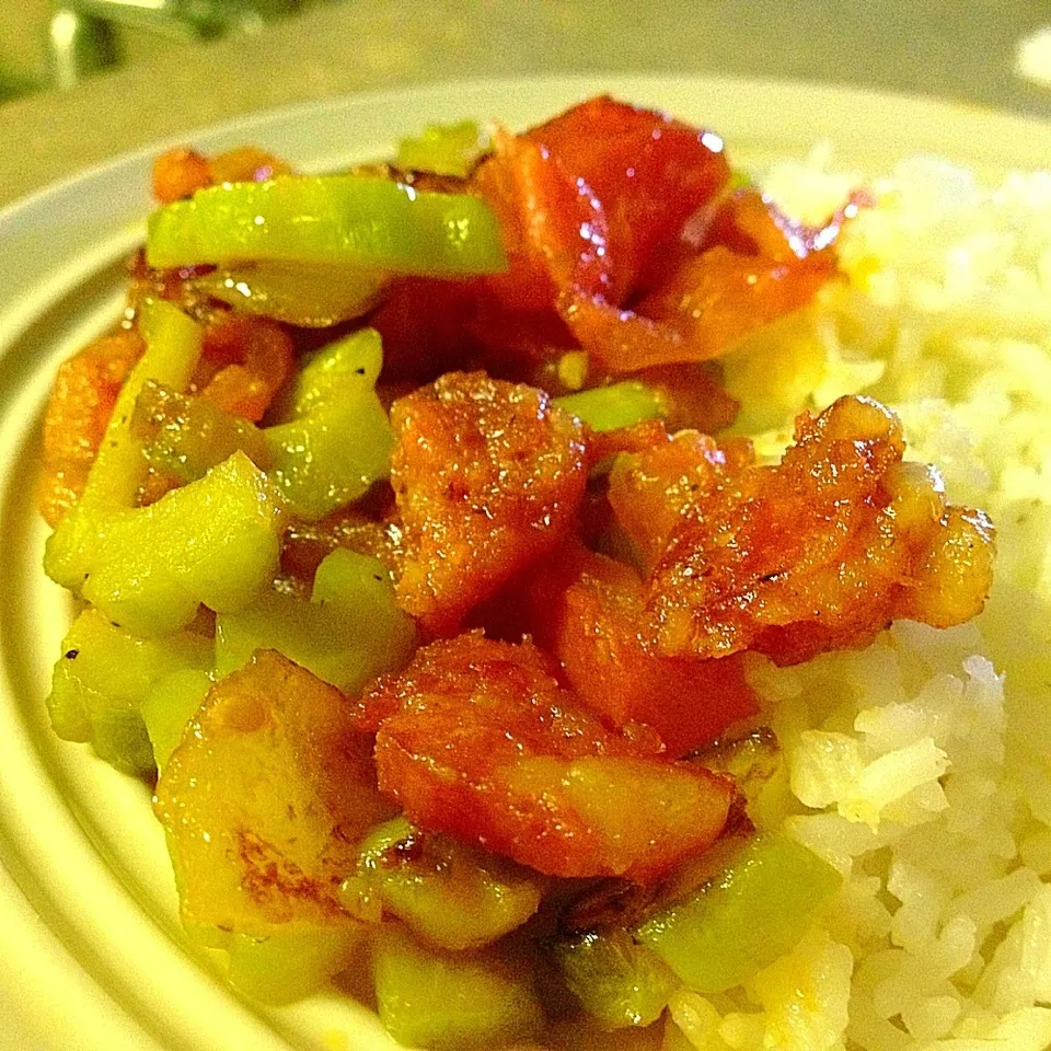 Sautéed bitter melon with cured sweet pork or #longganisa #filipinodish|maryahさん