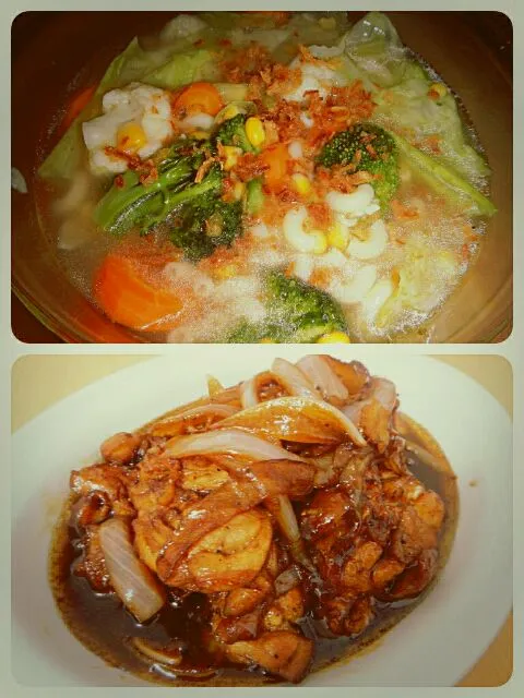 macaroni soup & ayam goreng mentega ~ butter spicy fried chicken|Asti 🌸🌸さん