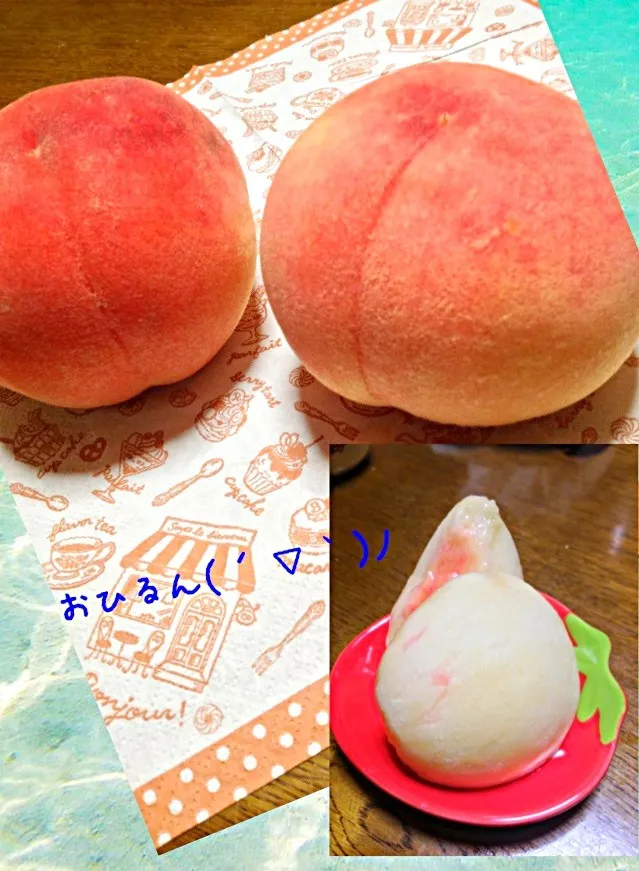 今年の桃🍑アイスに🌟甘かった〜❤|おひるごはんさん