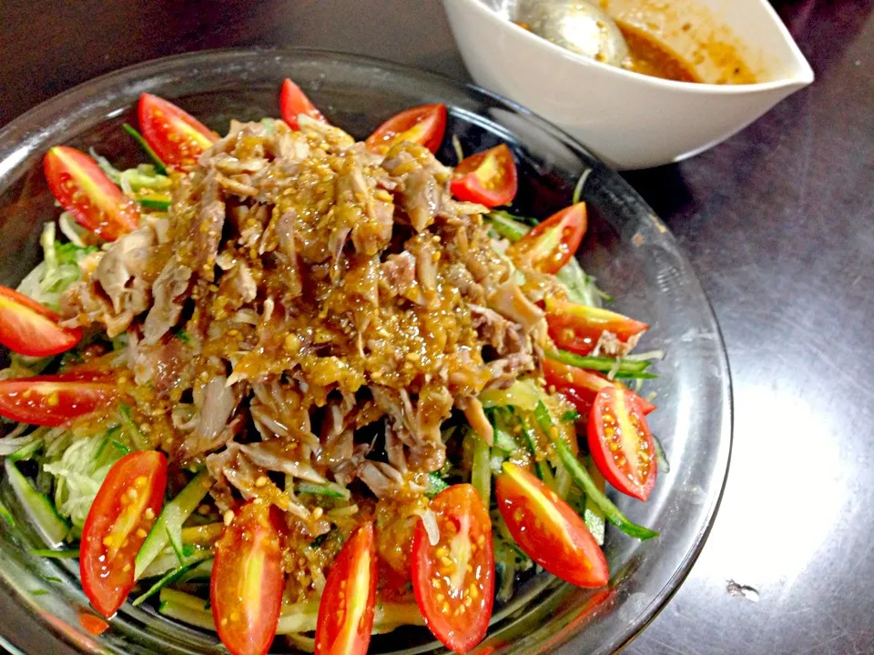 鶏ガラの残りで棒棒鶏|chippyさん