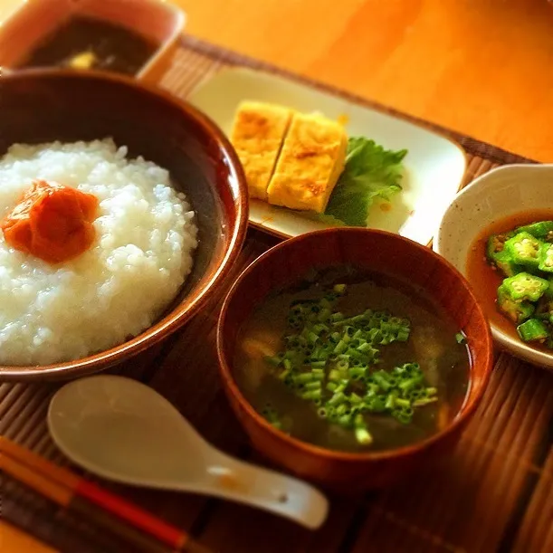 今朝はおかゆ♪美味し♡|おにくさん