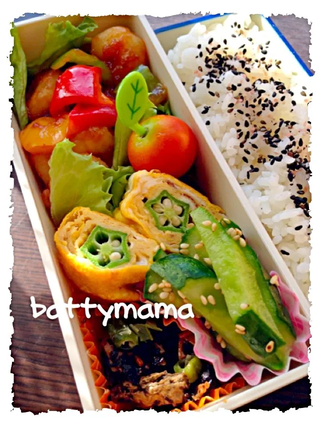 エビチリ弁当〜☆battymamaの女子かわぃぃお弁当〜☆8/22(木)☆|ばってぃーまま＠♪さん