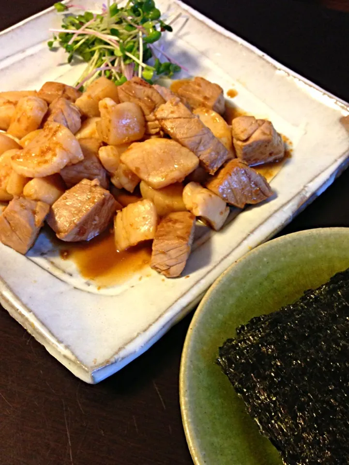 貝柱とトロのあられ焼き 海苔巻き|ユーリーさん