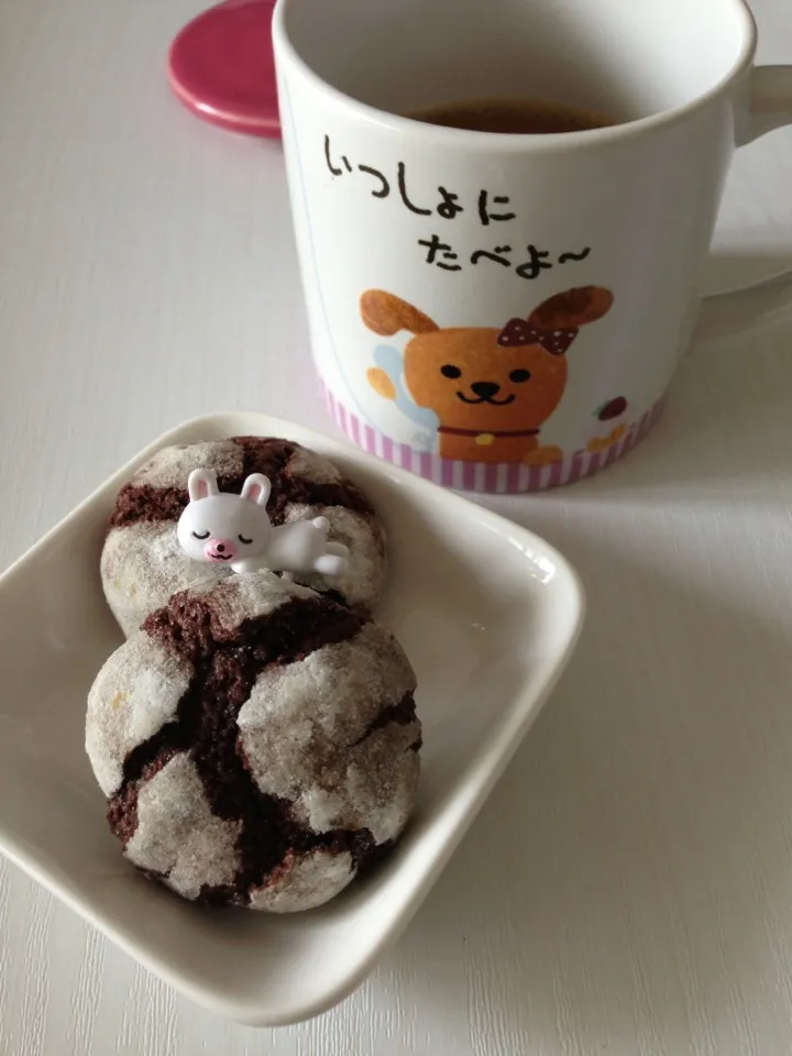 🍫 Chocolate Crinkles + Coffee ☕|✨강민지✨さん