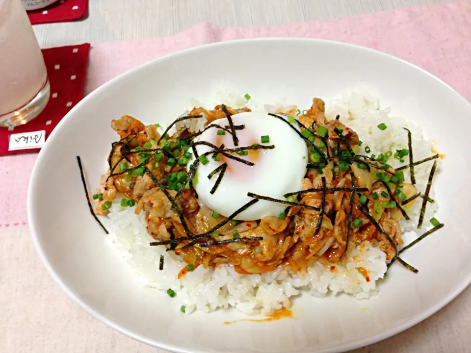 豚キムチ丼|ちいちゃんさん