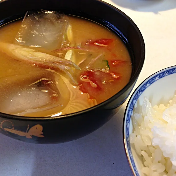 冷やし味噌汁朝食|sasaちゃんこ😎さん