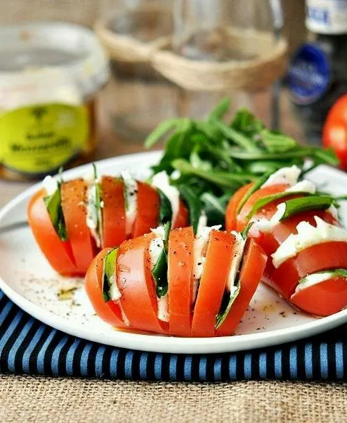 tomates con espinacas y queso crema light (:|Janne Cazさん