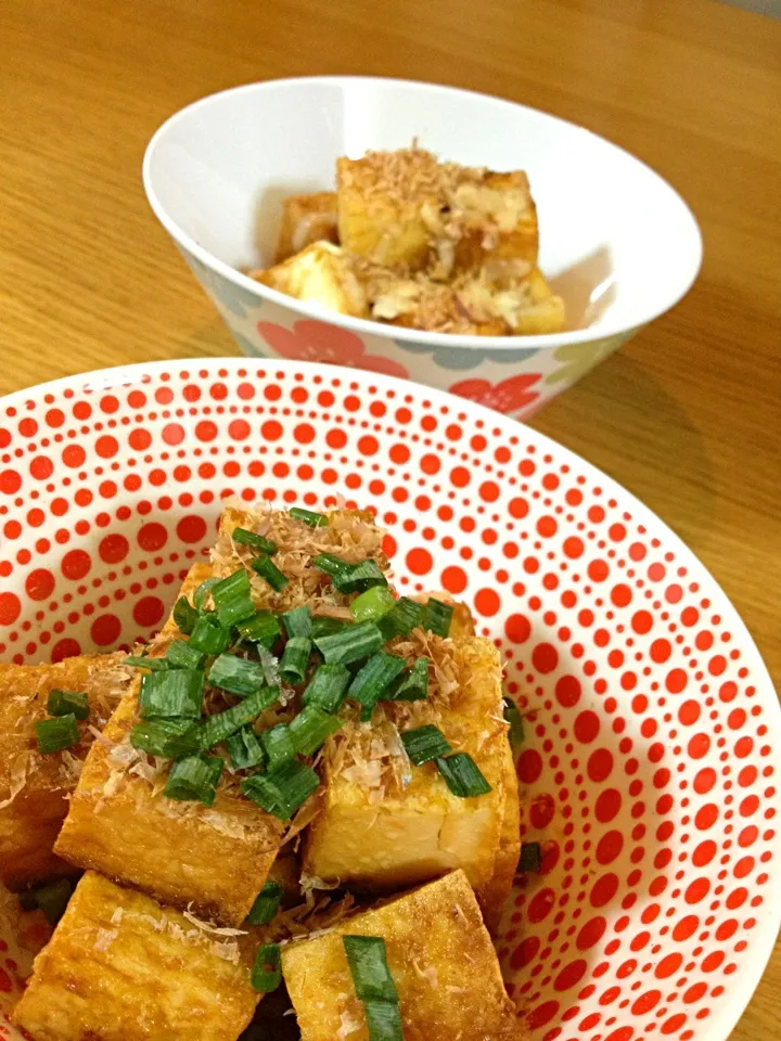 Snapdishの料理写真:焼き絹厚揚げ（ごま油＆醤油）|y3_3yさん