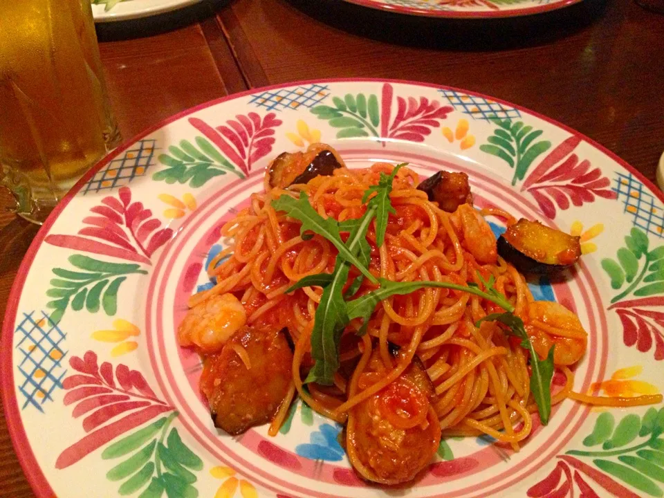 小エビと茄子の辛口トマトソーススパゲティ|leimomiさん