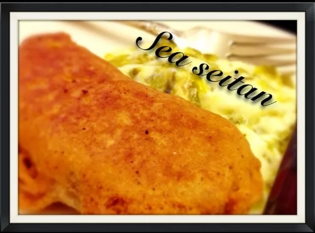 seitan fish. fish & chips style|malindaさん