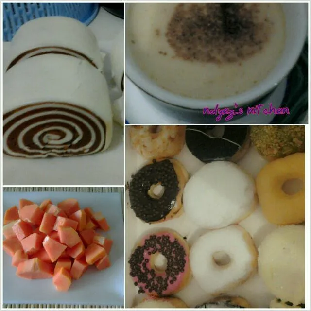 mantau, torabica capucino, jco donuts, papaya|indira dietyaさん