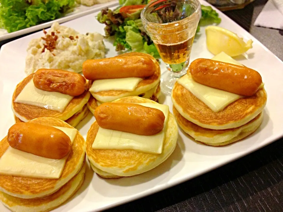 Sausages & Cheese pancakes|prissyさん