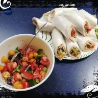 Turkey wraps and a tomato salad|Dimitraさん