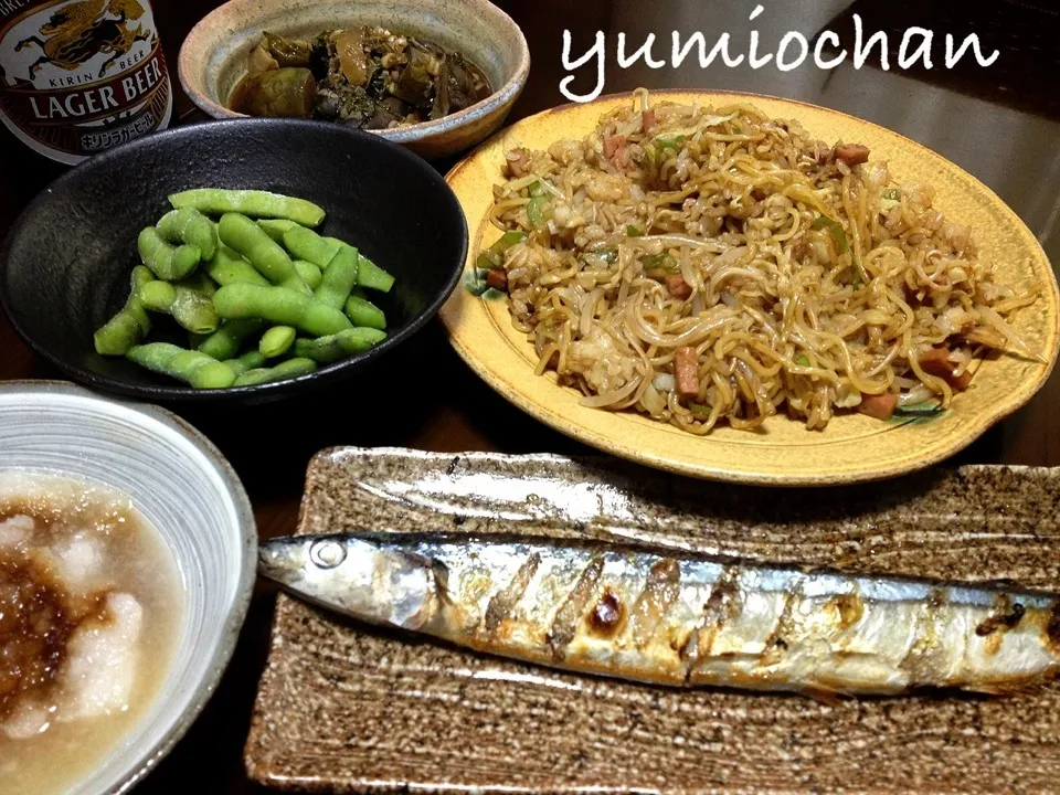 2013.8.25 新サンマ&そば飯ランチ🍻🍻🍻|ゆみずさん