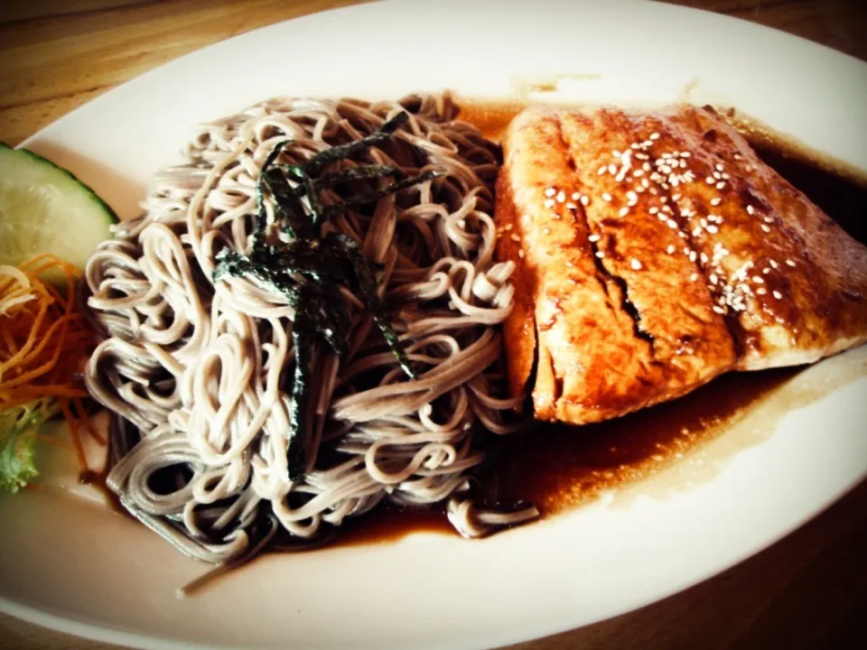 Soba & grilled salmon|Jen B.さん