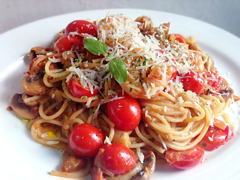 Tomato & shrimp spaghetti|Misstyさん