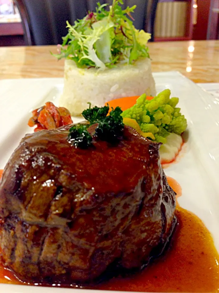 Beef with creamy risotto|Foodさん