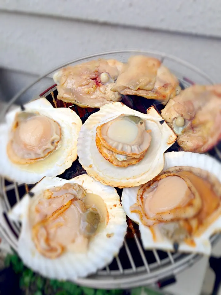 Snapdishの料理写真:Grilled scallop shell✨殻付き帆立のグリル|🌈Ami🍻さん