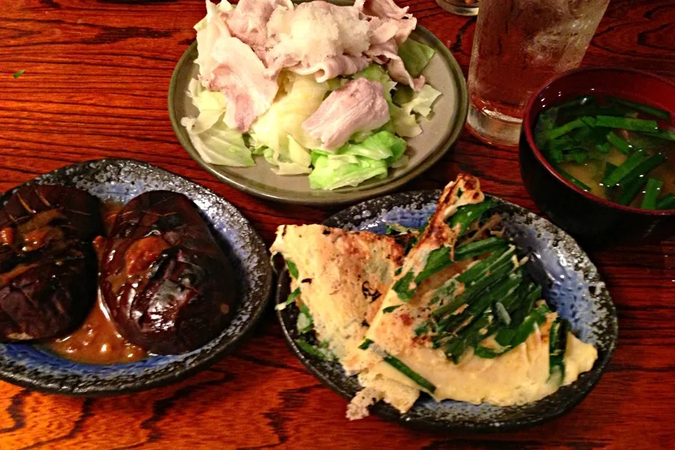 チヂミ、豚しゃぶ、茄子味噌田楽|Naoya Ishiharaさん