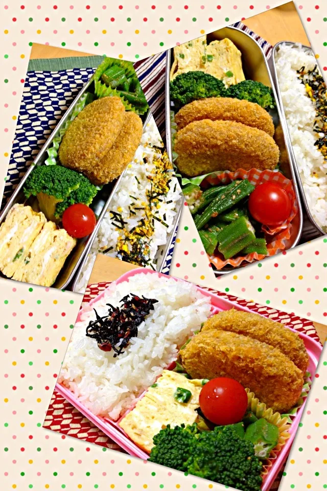 やる気の無いコロッケ弁当×3|しーさん