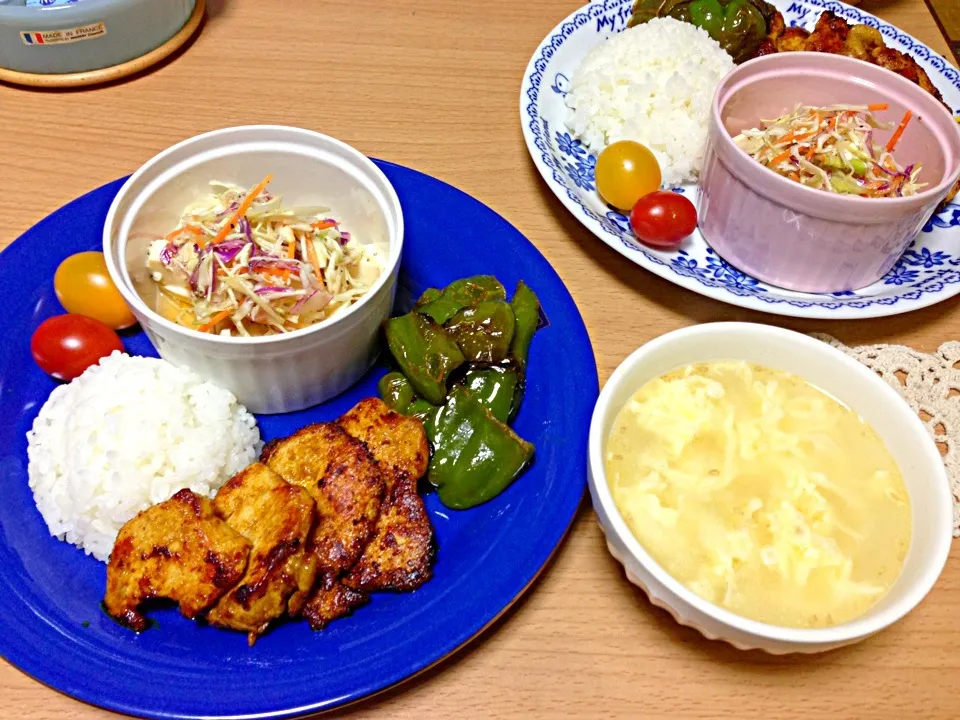 鳥肉と豆腐サラダと玉子スープ|こんこんさん