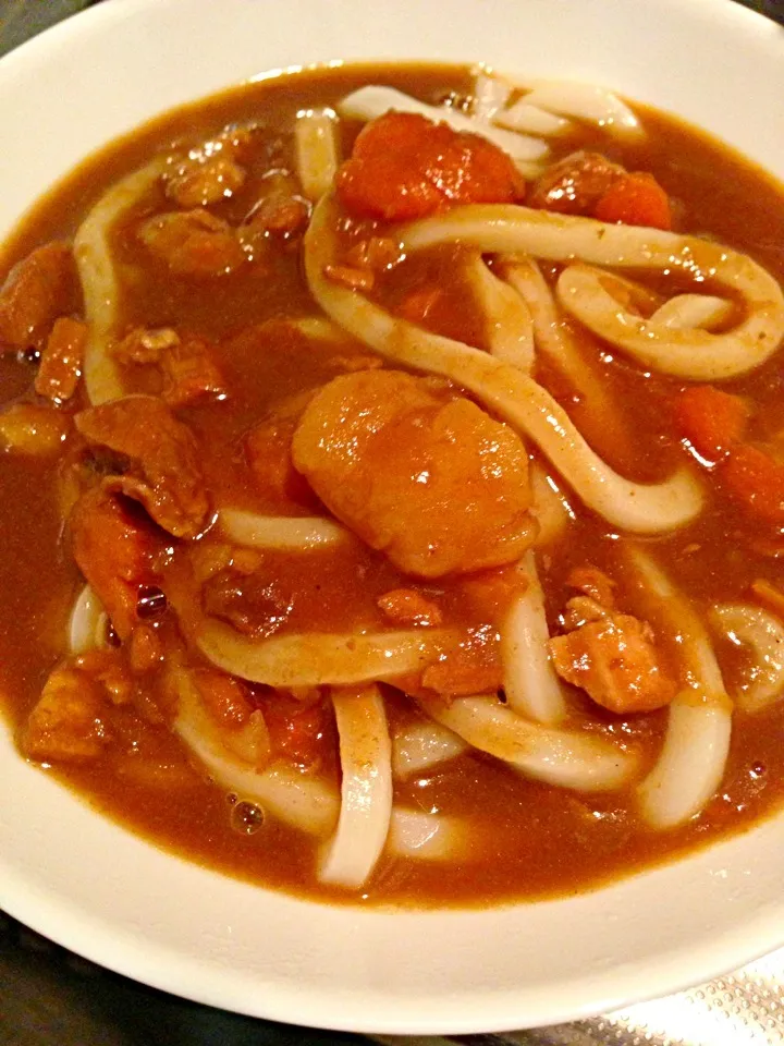 残ったカレーでカレーうどん|ありぴ〜さん