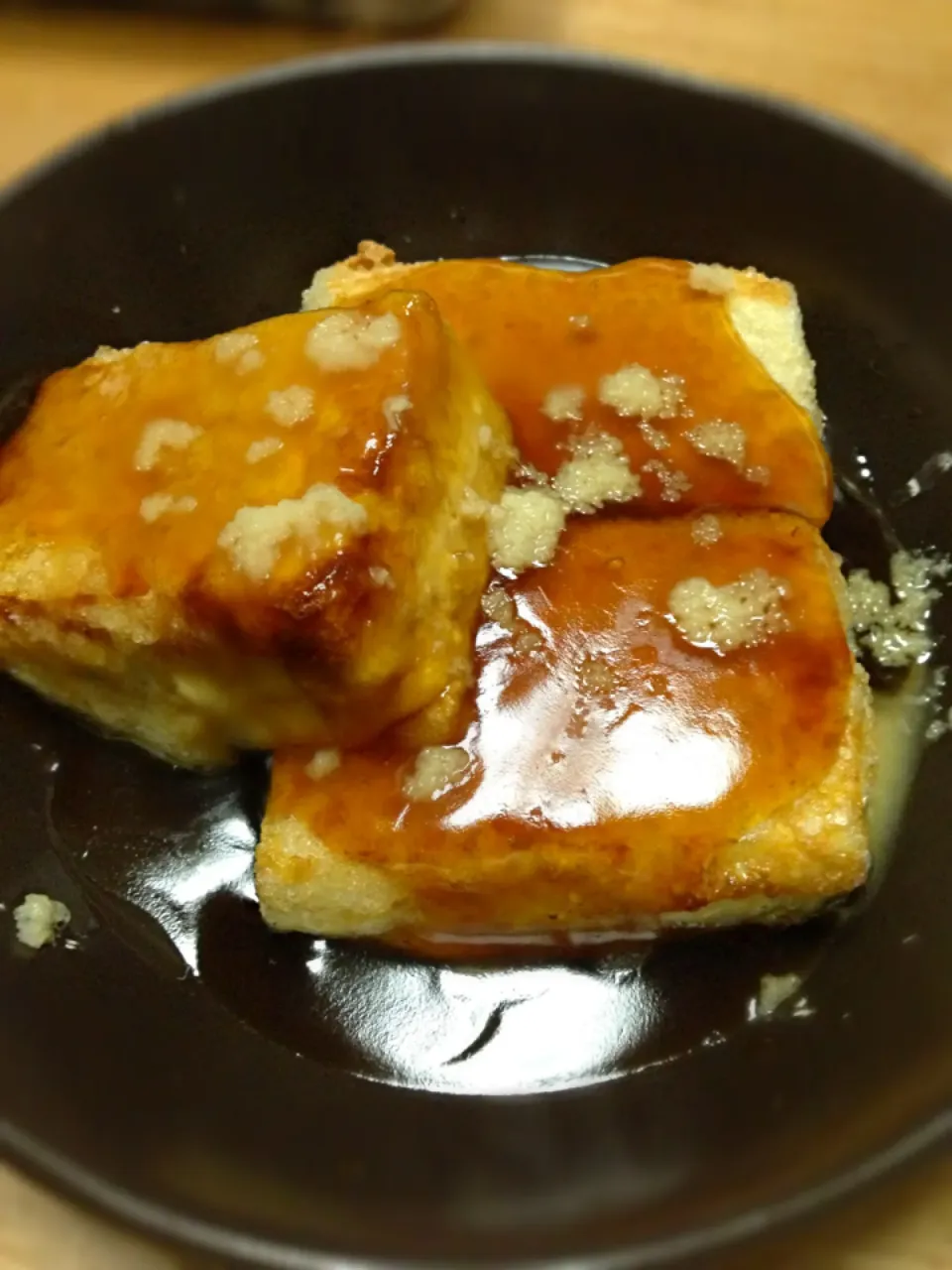 Ginger-topped Tofu in Sake-Mirin-Shouyu Sauce|Nyam | 照ちゃんさん