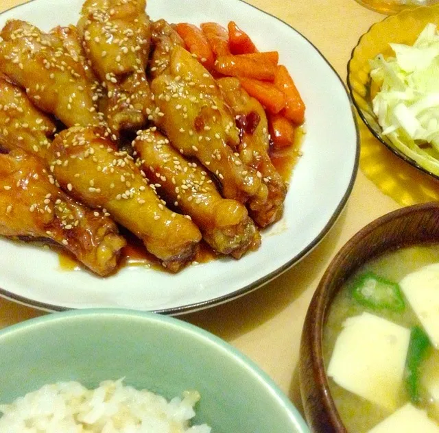 手羽元の甘酢煮定食|じゅんさん