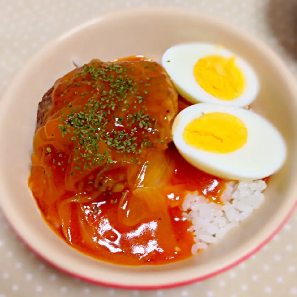 Snapdishの料理写真:ハンバーグ丼|やのちゃん♡さん