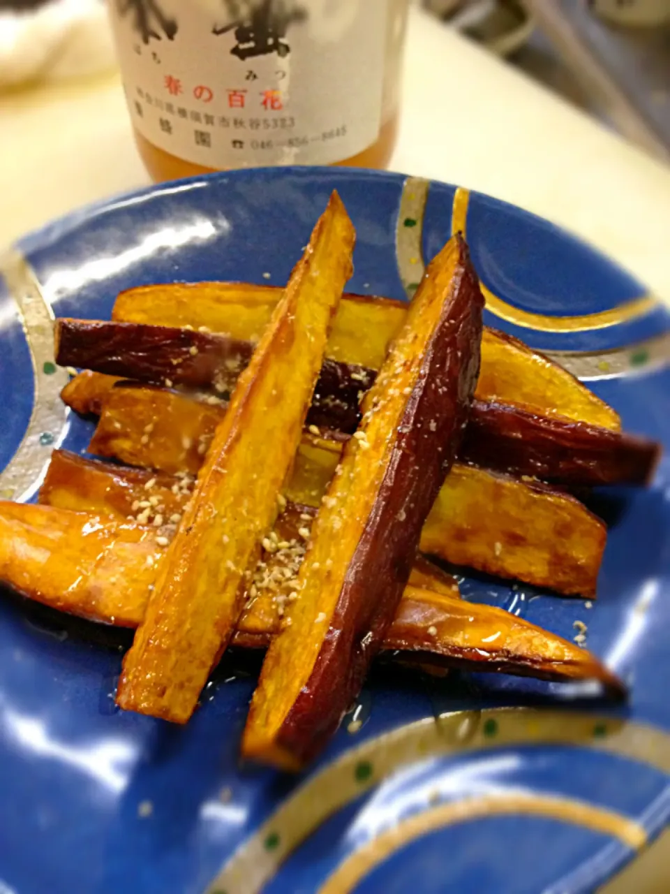 サツマイモスティック  足柄上郡産「春の百花」蜂蜜を掛けて|料理長さん