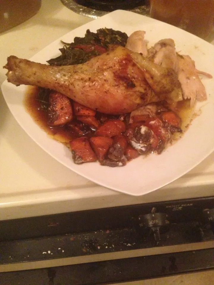 Roast chicken greens yams !! Ya buddy|amaja bryantさん