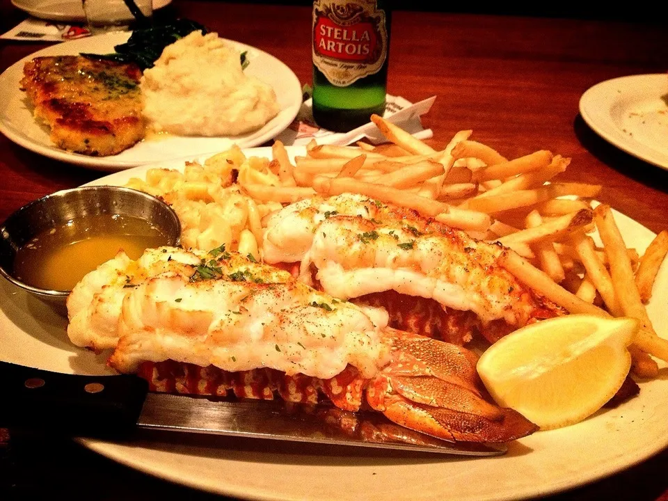 Snapdishの料理写真:south african lobster tails and macadamia halibut|jamesさん