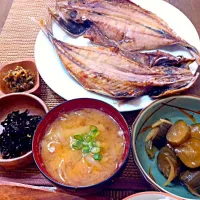 小田原の干物で朝ご飯〜´◡`