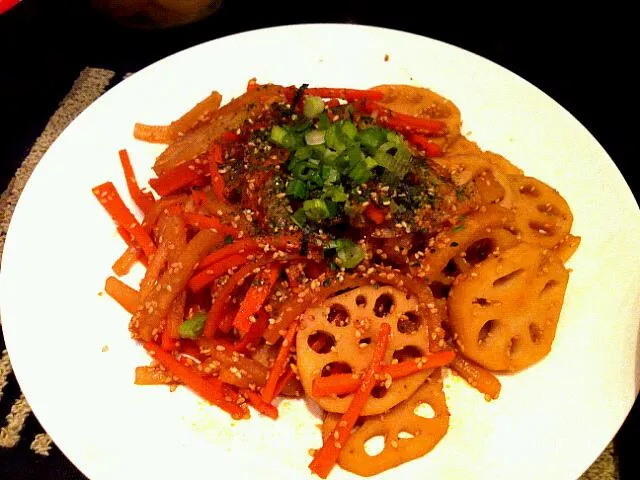 japanese kinpira with daikon, carrot, and lotus root|maymayinloveさん