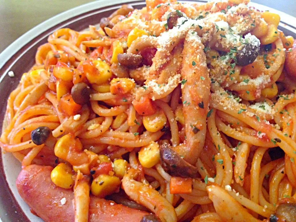 Snapdishの料理写真:お腹ペコペコでパスタでランチ🍝|かずみさん