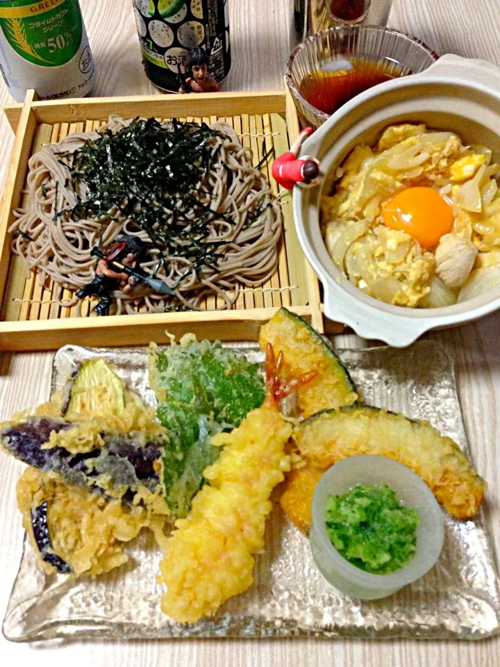 Snapdishの料理写真:天ざる・ミニ親子丼セット|伍龍やすさん