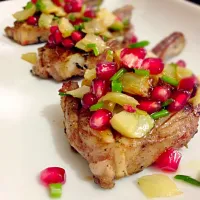 Lamb cutlet with Pomegrante Fennel Salsa