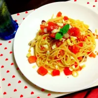 Snapdishの料理写真:冷製パスタ|かえでさん