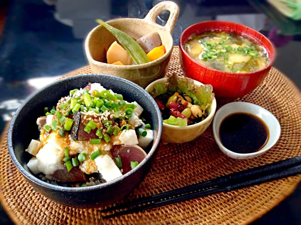 鰹のネギとろろ丼定食♪|Nonさん